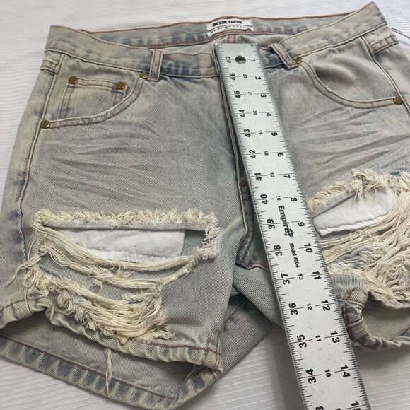 NWT One X One Teaspoon Destroyed Denim Diamonde Hustlers Shorts Size 26 New - Picture 4 of 11